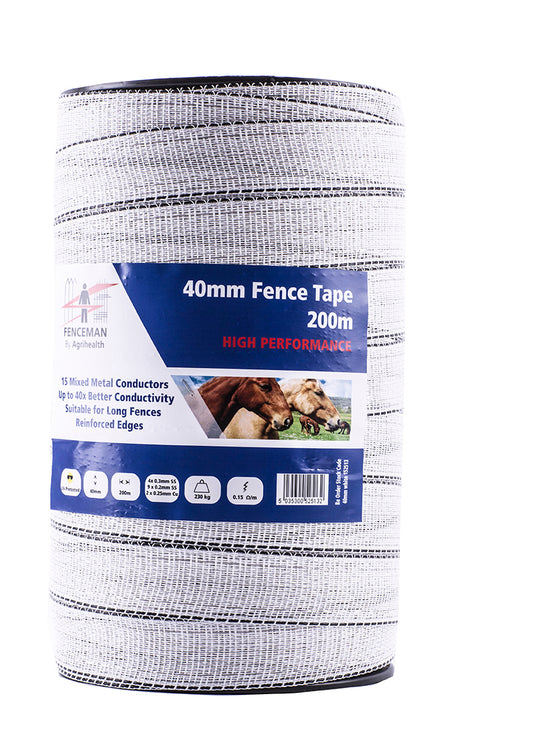 Fenceman Tape White 40mm 200m High Performance