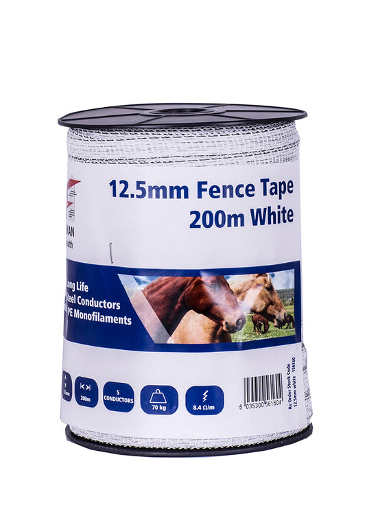 Fenceman Tape White 12.5mm 200m