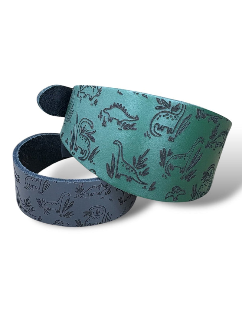 Load image into Gallery viewer, Leather Collar - Dinosaurs
