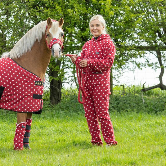 Supreme Products Childs Dotty Fleece Onsie Rich Raspberry