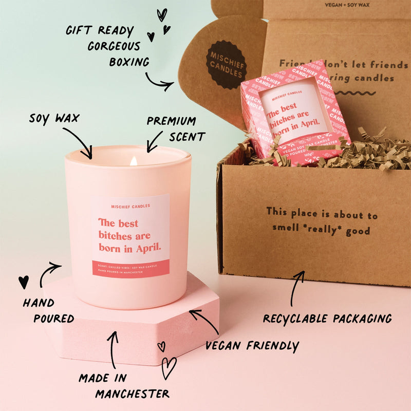 Load image into Gallery viewer, April Birthday Gift Funny Birthday Gift Candle April Birthday Bitch
