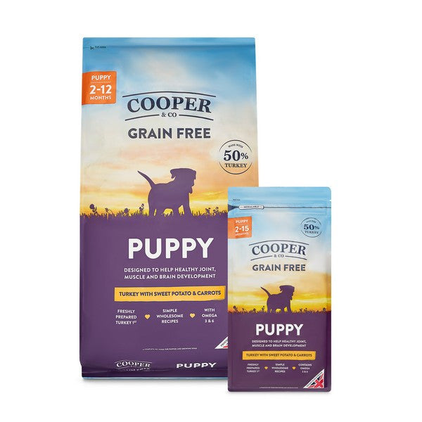 Load image into Gallery viewer, Cooper &amp; Co Puppy Turkey with Sweet Potato and Carrots 1.5kg
