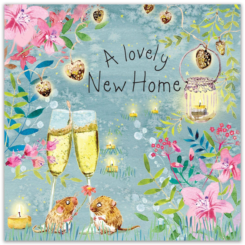 Load image into Gallery viewer, Lovely New Home Card with Champagne Mice

