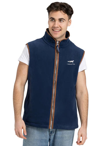 Load image into Gallery viewer, Cotswold Fox Fleece Gilet - Navy
