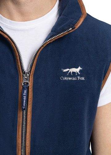 Cotswold Fox Fleece Gilet - Navy