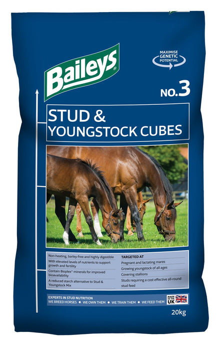 Baileys No.3 Stud & Youngstock Cubes 20kg