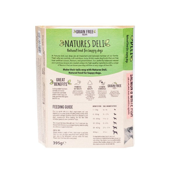 Load image into Gallery viewer, Natures Deli Adult GF Salmon &amp; White Fish 395g
