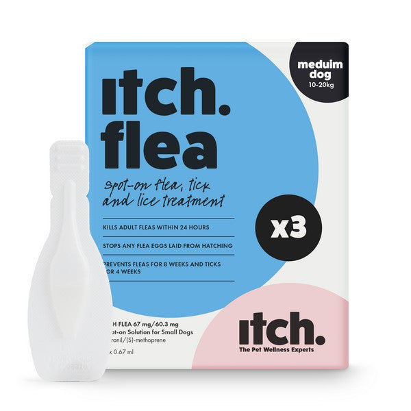 Load image into Gallery viewer, Itch Flea Spot On for Medium Dogs 10-20kg - 3 Pipettes
