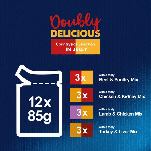 Load image into Gallery viewer, Felix Doubly Delicious Countryside Selection Wet Cat Food 12 x 85g
