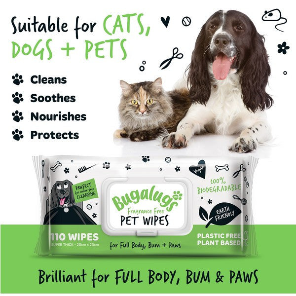 Load image into Gallery viewer, Bugalugs Biodegradable Wipes Fragrance Free 930g 110 wipes
