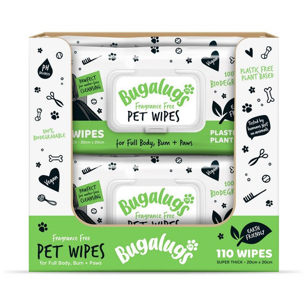 Load image into Gallery viewer, Bugalugs Biodegradable Wipes Fragrance Free 930g 110 wipes
