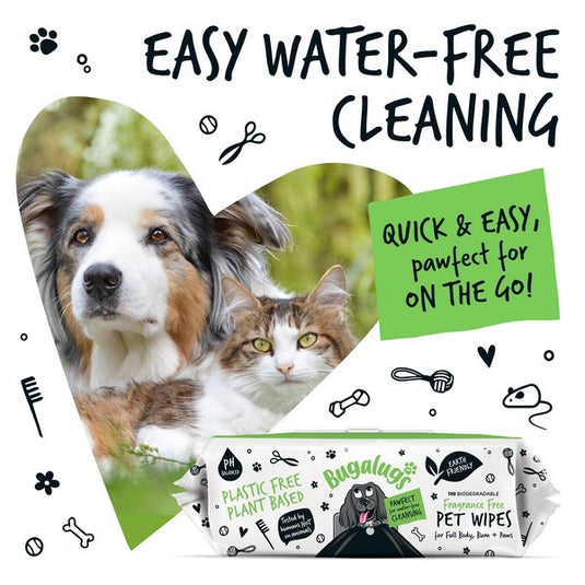 Bugalugs Biodegradable Wipes Fragrance Free 930g 110 wipes
