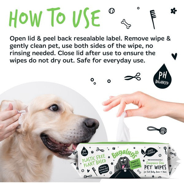 Load image into Gallery viewer, Bugalugs Biodegradable Wipes Fragrance Free 930g 110 wipes
