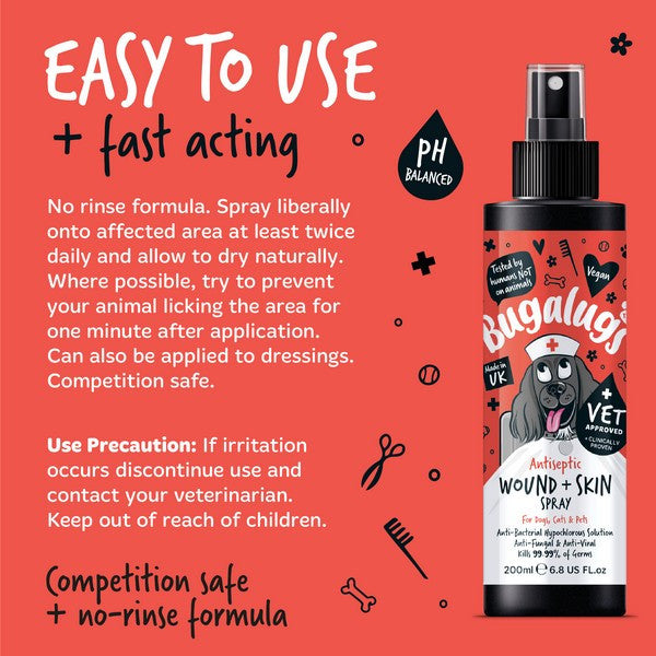 Load image into Gallery viewer, Bugalugs Antiseptic Wound &amp; Skin Spray 200ml
