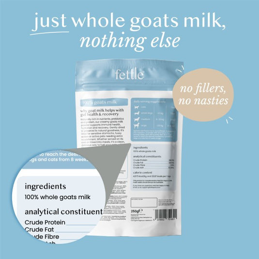 Fettle Natural Whole Goat's Milk Powder 250g