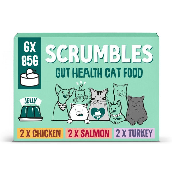 Load image into Gallery viewer, Scrumbles Wet Cat Food in Jelly Classic Selection 6 x 85g

