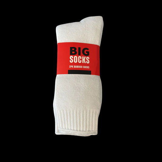 BIG Socks Bamboo Work Socks - 2 pack White