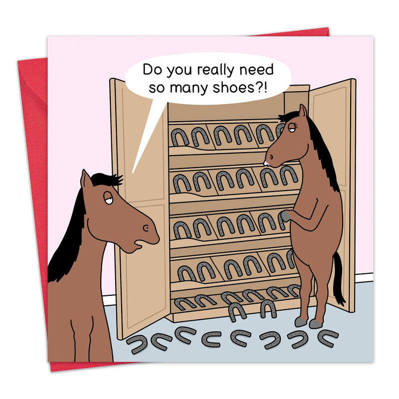 Load image into Gallery viewer, Funny Card - Horse so Many Shoes
