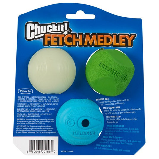 Chuckit! Fetch Medley 3 Pack Assorted Small 4.8cm