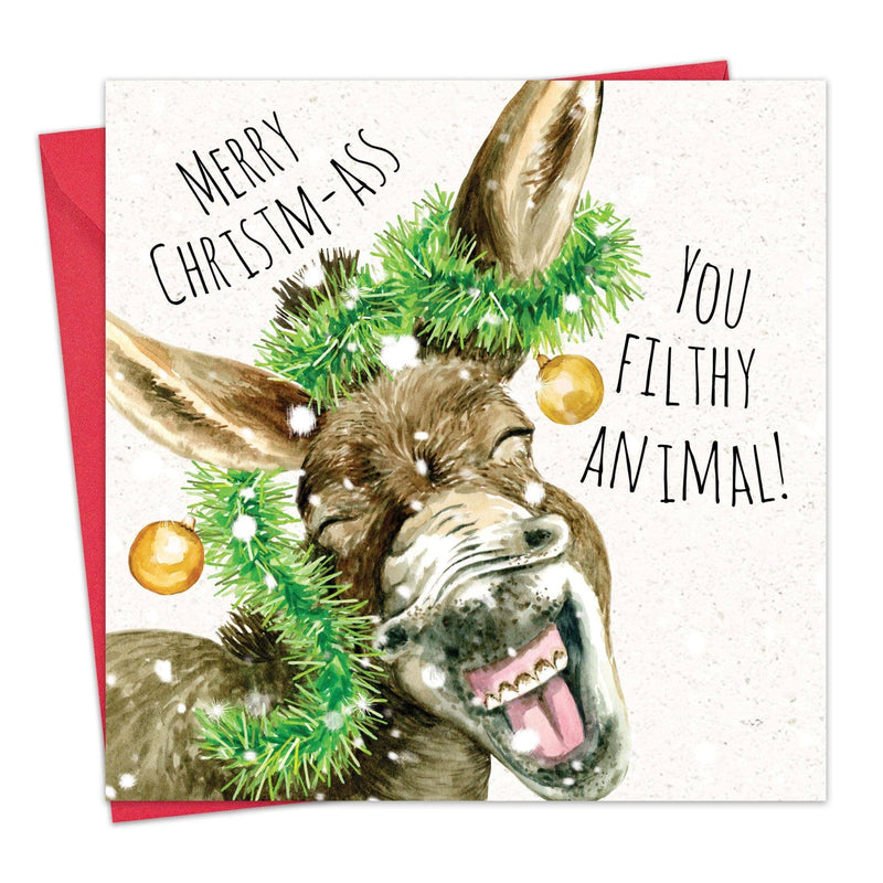 Load image into Gallery viewer, Donkey Filthy Animal - Funny Christmas Card
