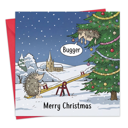 Funny Christmas Card - Bugger Christmas Tree