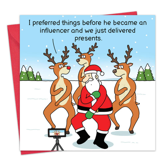 Funny Christmas Card - Santa Influencer
