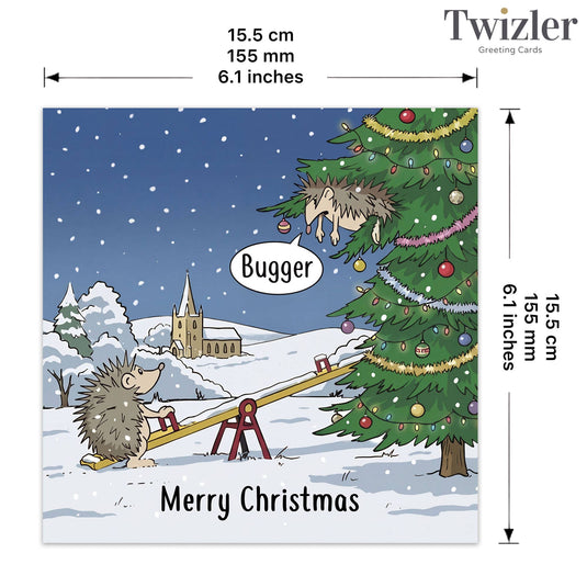 Funny Christmas Card - Bugger Christmas Tree