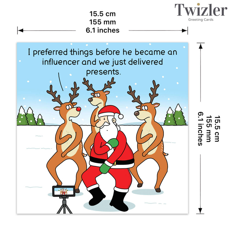 Load image into Gallery viewer, Funny Christmas Card - Santa Influencer
