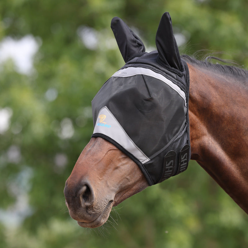 Load image into Gallery viewer, Shires FlyGuard Pro Fine Mesh Fly Mask with Ears
