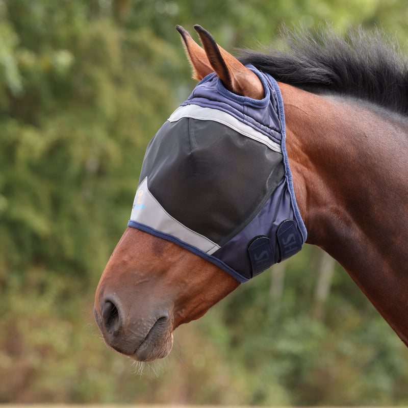 Load image into Gallery viewer, Shires FlyGuard Pro Fine Mesh Fly Mask With Ear Hole

