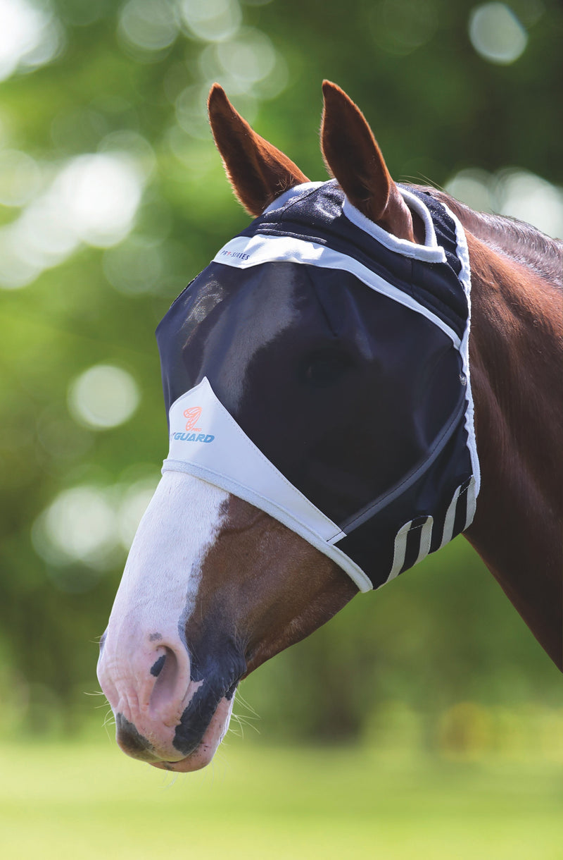 Load image into Gallery viewer, Shires FlyGuard Pro Fine Mesh Fly Mask with Ear Holes
