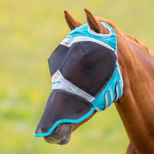 Shires FlyGuard Pro Fine Mesh Fly Mask with Ear Holes & Nose
