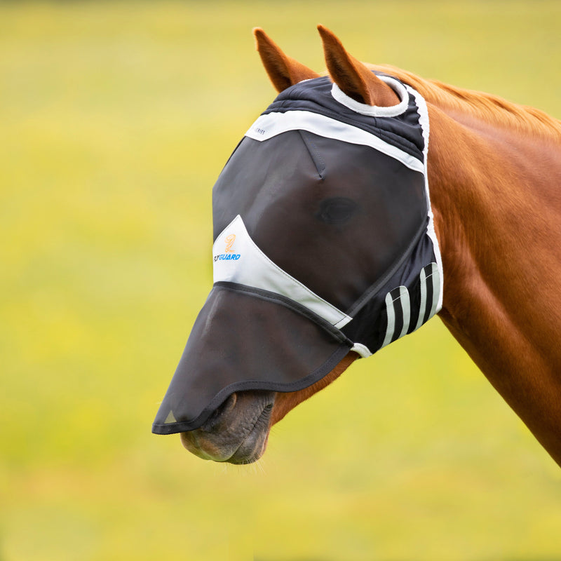 Load image into Gallery viewer, Shires FlyGuard Pro Fine Mesh Fly Mask with Ear Holes &amp; Nose
