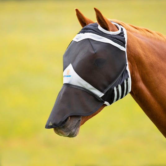 Shires FlyGuard Pro Fine Mesh Fly Mask with Ear Holes & Nose