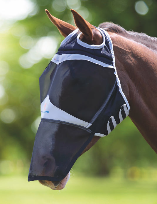 Shires FlyGuard Pro Fine Mesh Fly Mask with Ear Holes & Nose