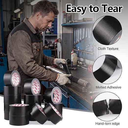 Load image into Gallery viewer, Black Duct Tape 18m x 48mm, Hand Tearable - Single Roll
