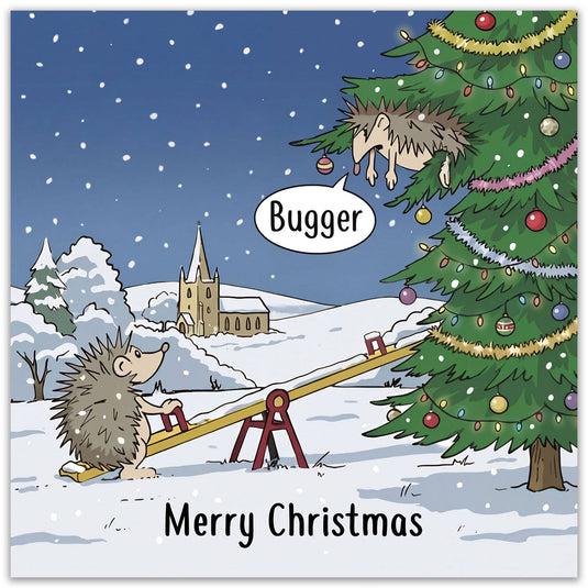 Funny Christmas Card - Bugger Christmas Tree