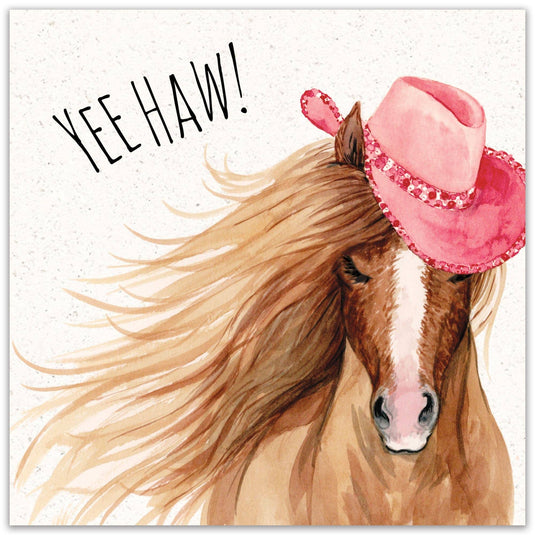 Horse Yee Haw - Funny Birthday Card