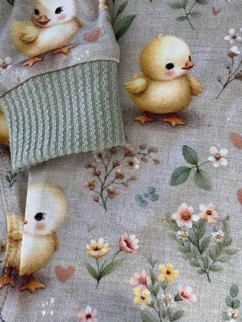Load image into Gallery viewer, Jersey Suit - Easter Chicks Sage

