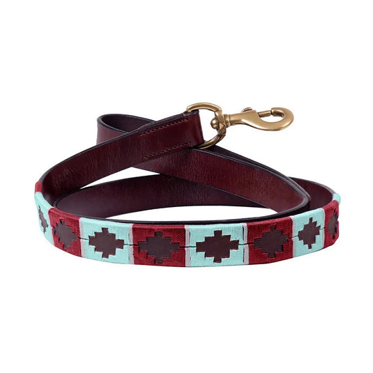 Benji & Flow Sublime Polo Leatleather Dog Lead Aqua/Fig