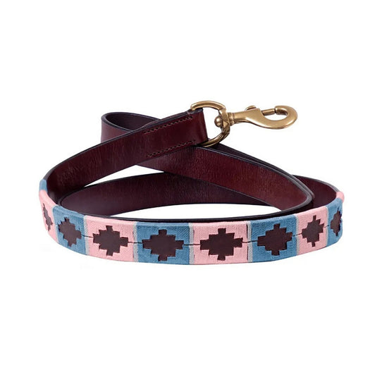 Benji & Flow Sublime Polo Leather Dog Lead Grape/Riviera