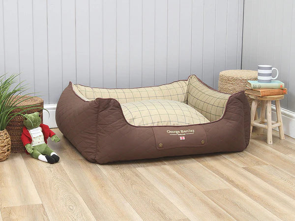 Load image into Gallery viewer, Country Orthopaedic Walled Dog Bed - Chestnut Brown
