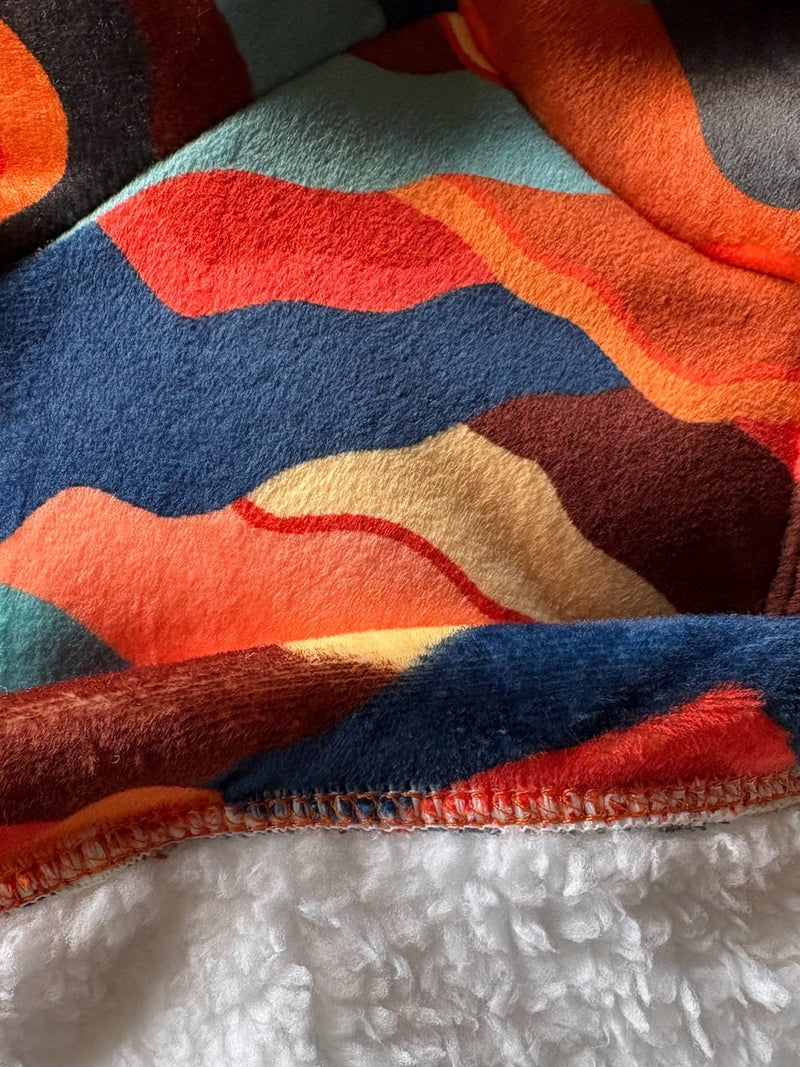 Load image into Gallery viewer, Sherpa Lined Fleece Jumper - Mountains
