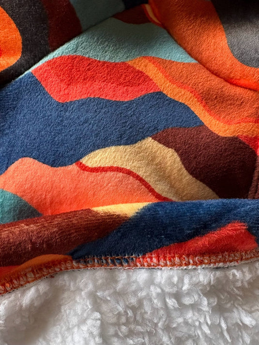 Sherpa Lined Fleece Jumper - Mountains