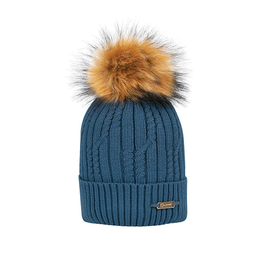 Coldstream Lamberton Bobble Hat Cool Slate Blue