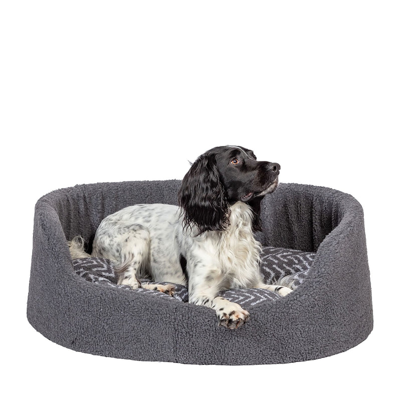 Load image into Gallery viewer, Danish Design Fleece Charcoal Rrows Slumber Bed
