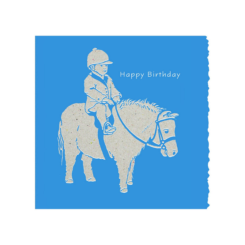 Load image into Gallery viewer, Deckled Edge Colour Block Pony Card
