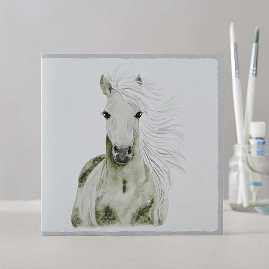 Deckled Edge Black Opal Watercolour Horse