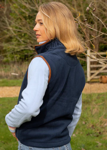 Load image into Gallery viewer, Cotswold Fox Fleece Gilet - Navy
