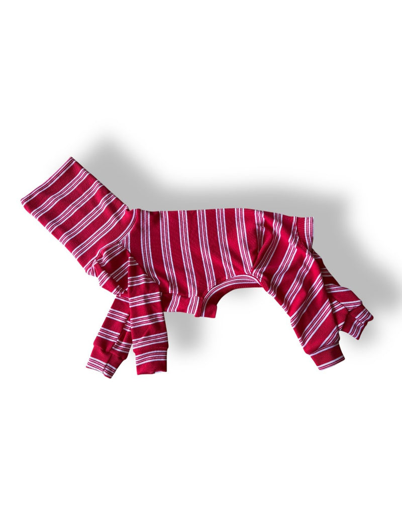 Load image into Gallery viewer, Ribbed Jersey Suit - Candy Cane
